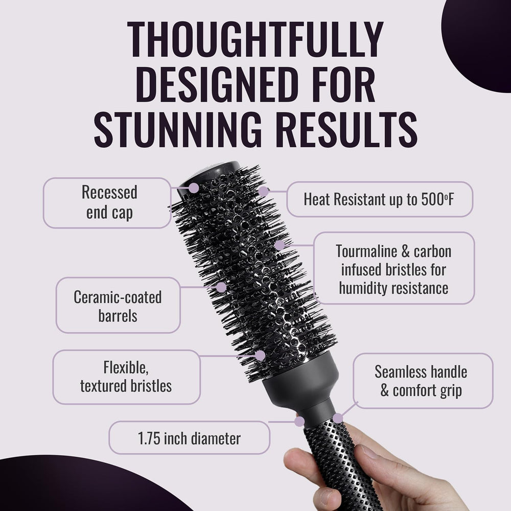 ERGO ceramic barrel provides even heat for salon-quality volume and manageability.