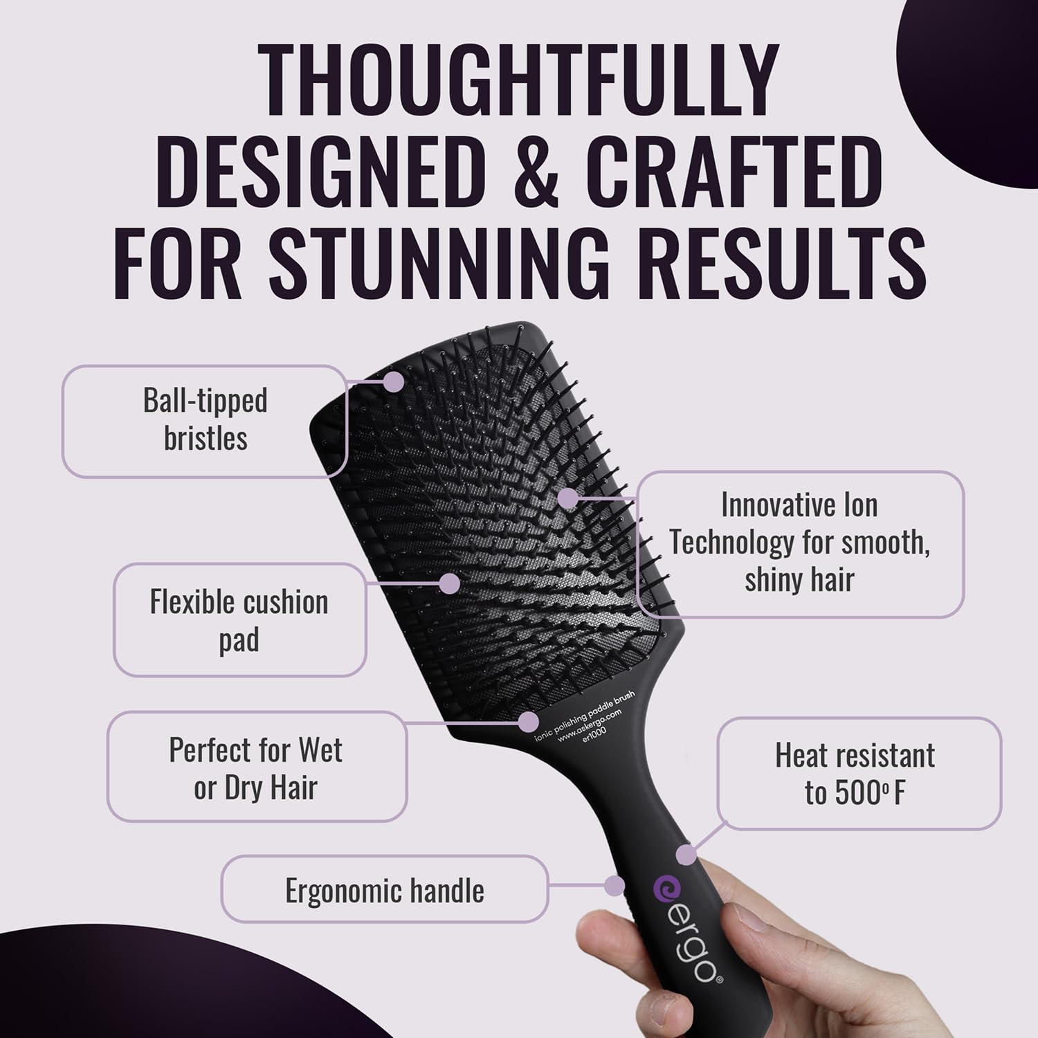 ergo tourmaline pins brush delivers frizz free finish in humid conditions