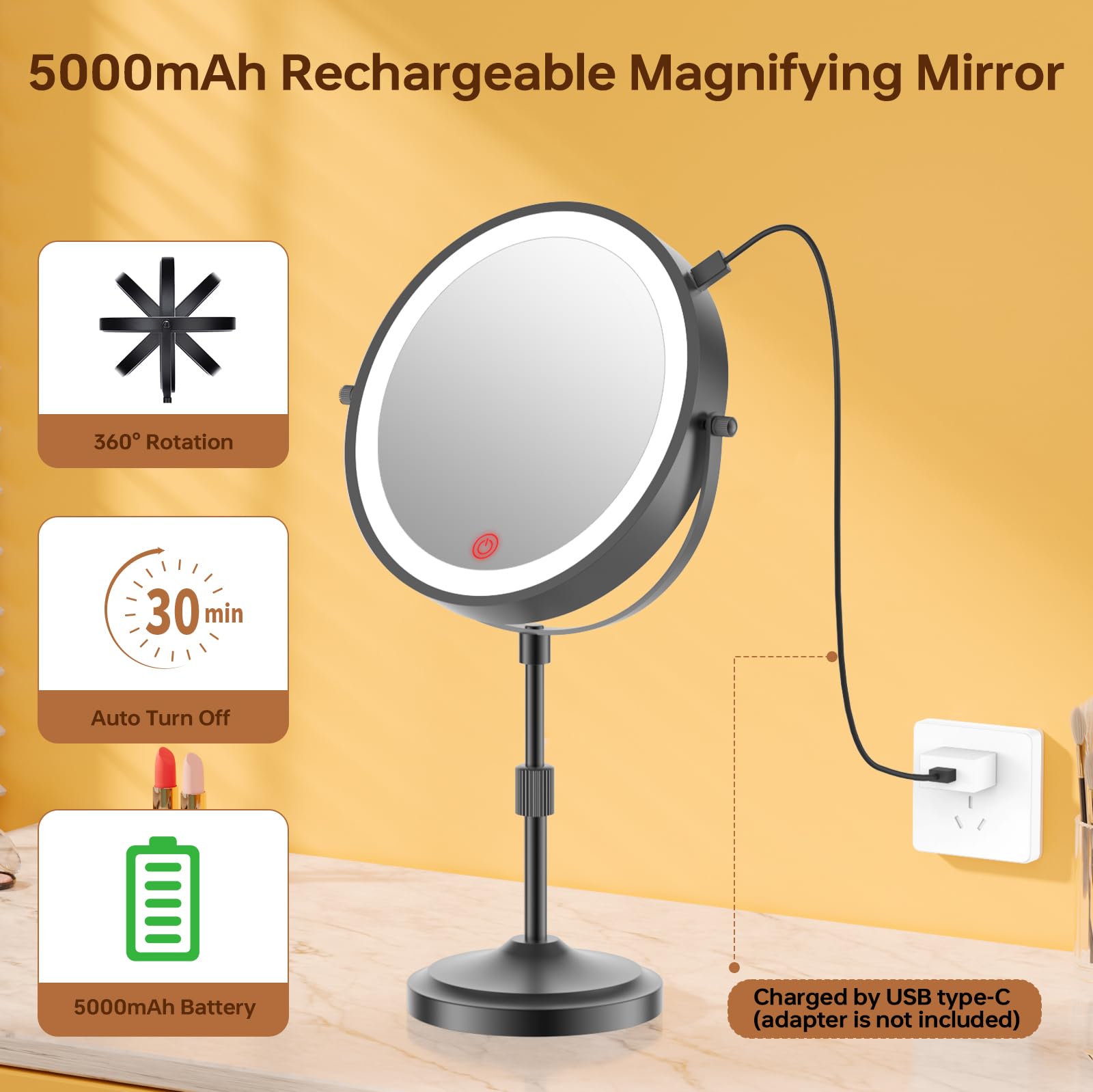 Erlingeryi dimmable three-color LEDs with warm, natural, and cool lighting options