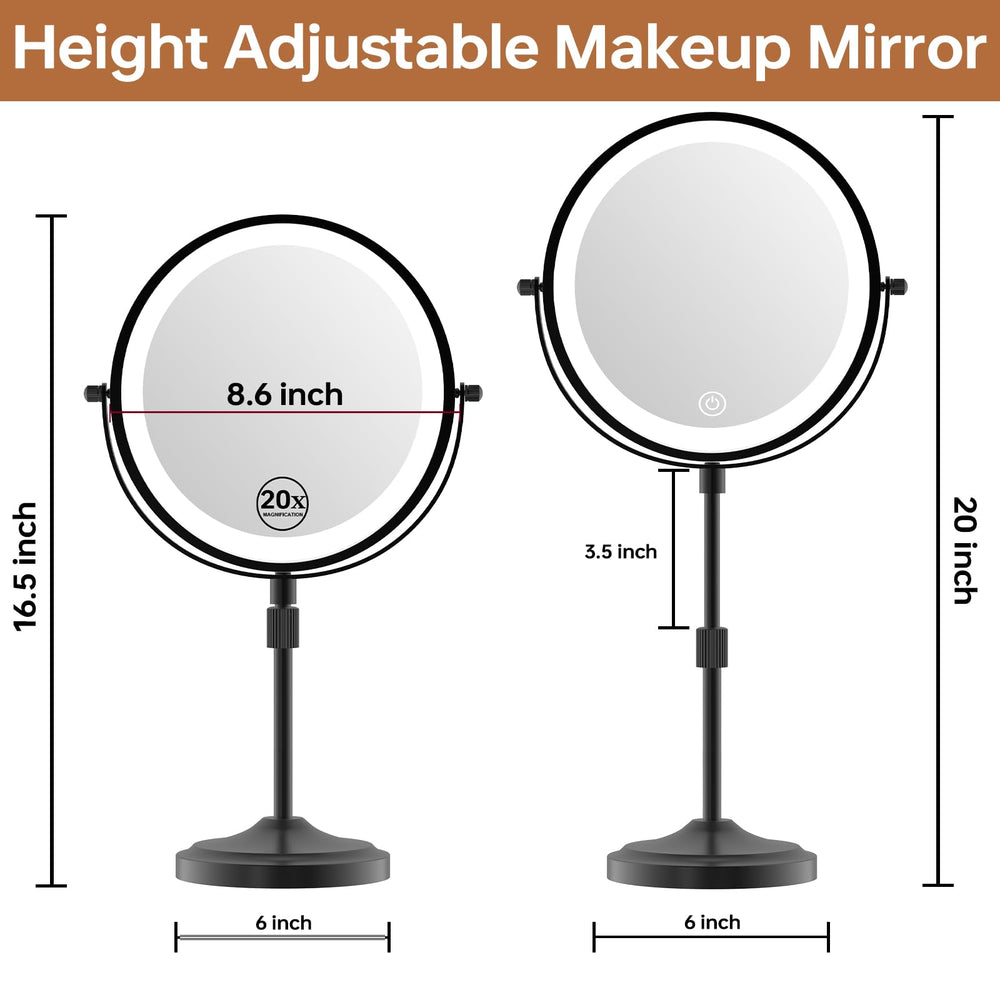 Erlingeryi lighted magnifying mirror with LED lighting for clear visibility during grooming