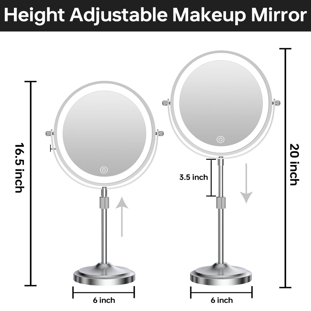 Erlingeryi magnifying mirror with lights highlights close-up skincare and brow grooming