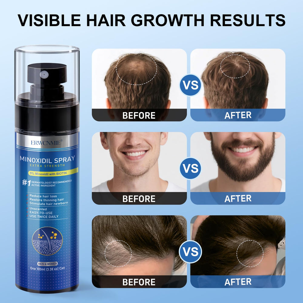 ERWCNMIE biotin-castor-oil-panthenol formula supports nourished hair appearance.
