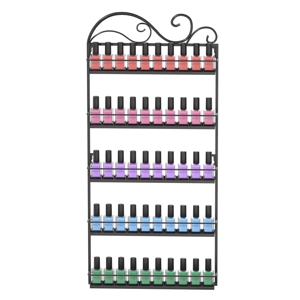 ERYTLLY wall-mounted nail polish rack full display for quick, organized access.