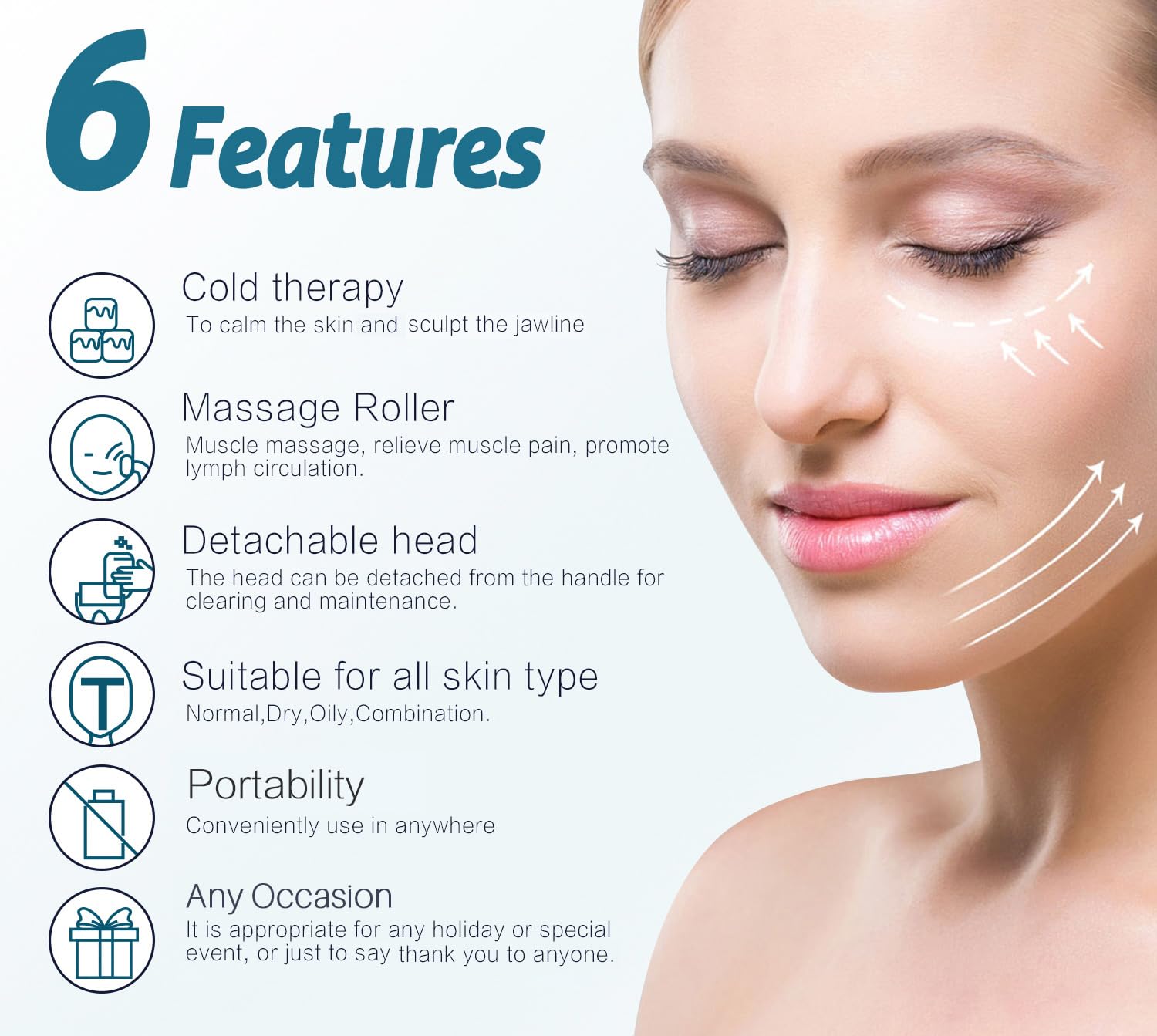 ESARORA Ice Roller reduces puffiness and tightens appearance of skin.