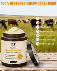 ESAWFVL whipped tallow honey texture highlights smooth absorption for skin.