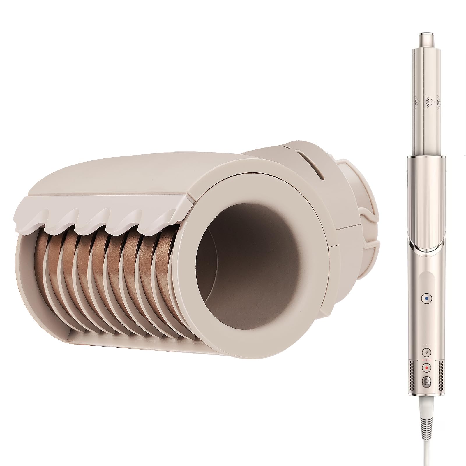 Esctabalt FrizzFighter Finishing Tool front view, metallic surface smooths flyaways.