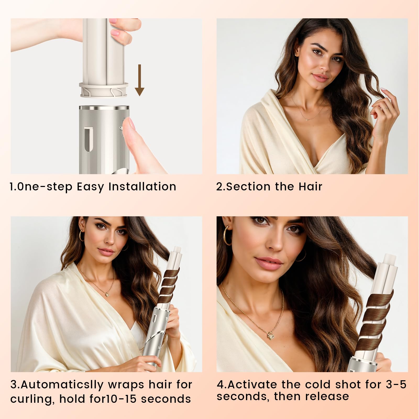 Esctabalt usage demonstrates quick at-home salon-like curls