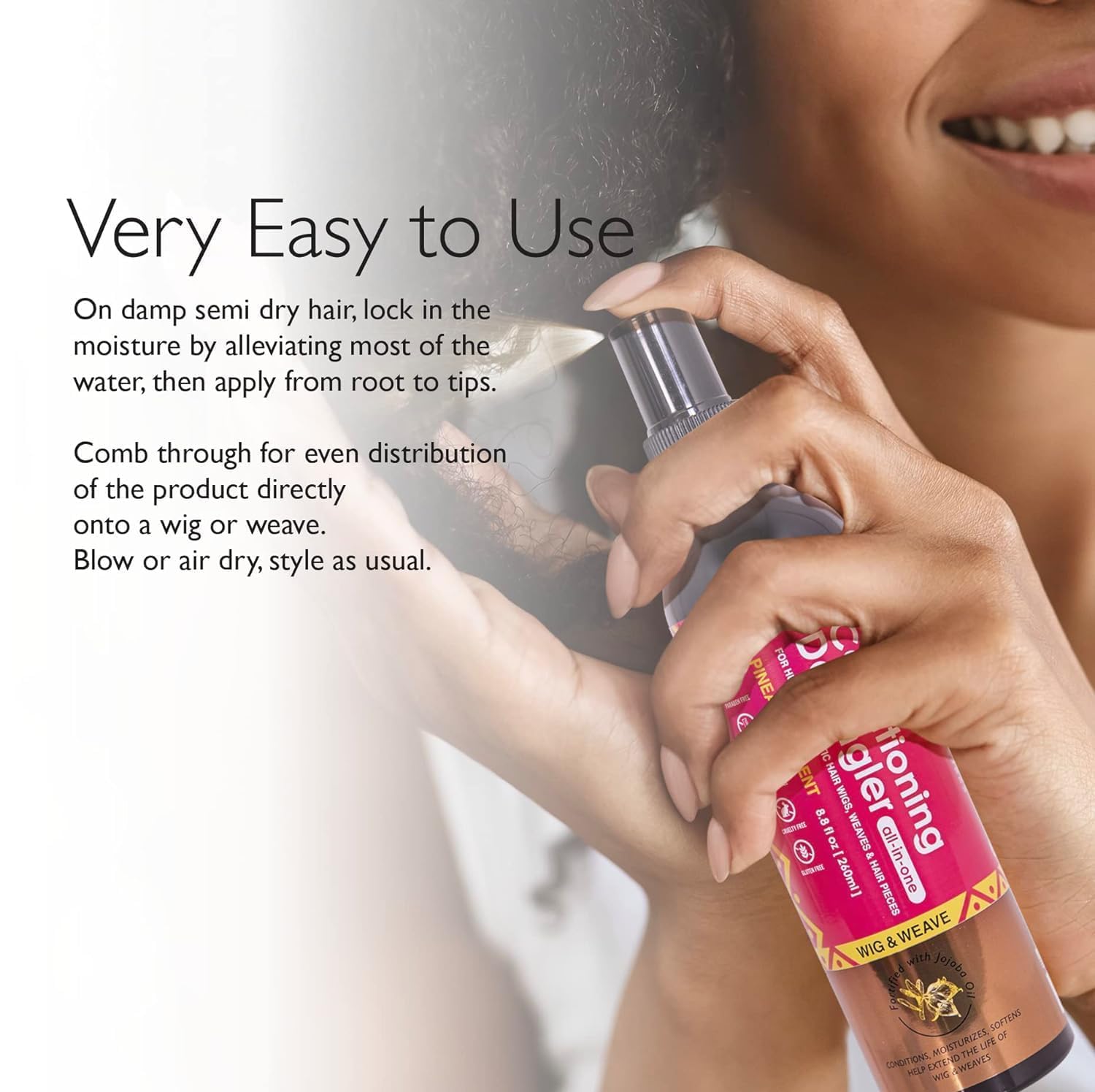 Esha pineapple scent close-up showcases tropical fragrance leaving hair smelling fresh.
