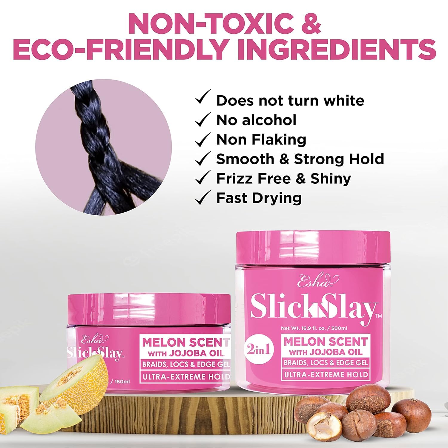 Application of Esha Slick N Slay for easy hair styling and hold