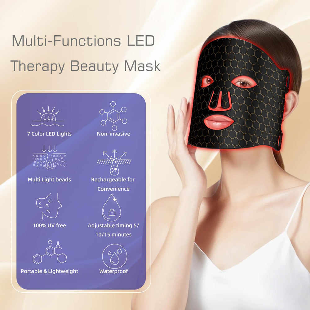 Eshomey LED mask worn on the face shows comfortable, adjustable fit