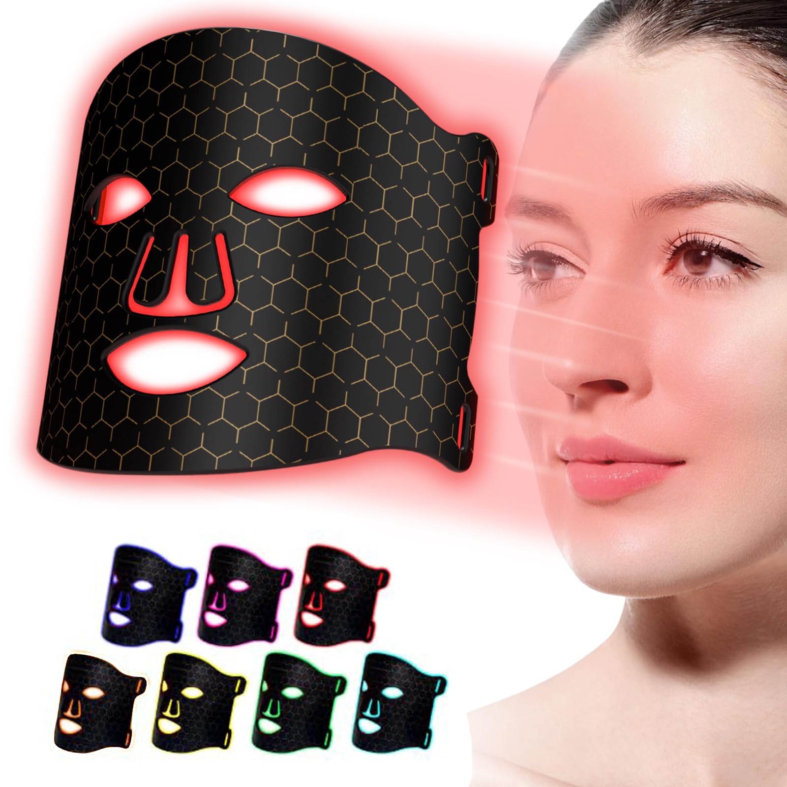Eshomey Red LED Mask front view for at-home skin care