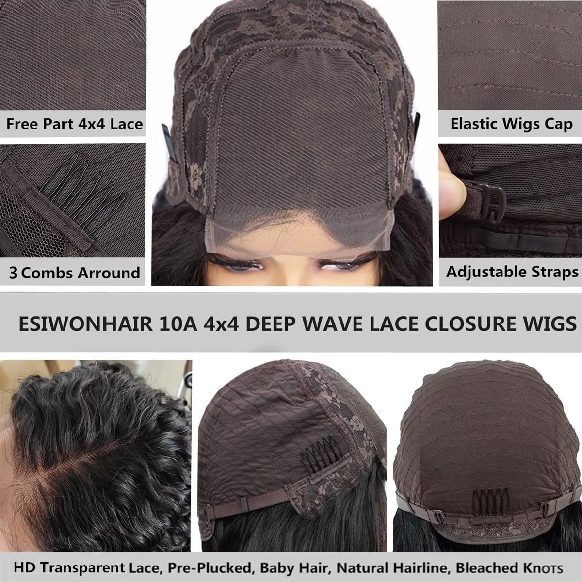 ESIWONHAIR breathable cap and adjustable straps support comfortable wear