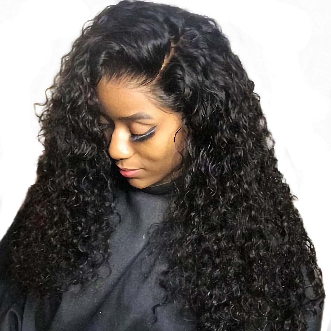 ESIWONHAIR deep wave wig closeup with natural hairline for seamless everyday wear