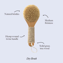 ESKER Dry Brush 8-inch size shown for full-body reach during routines.