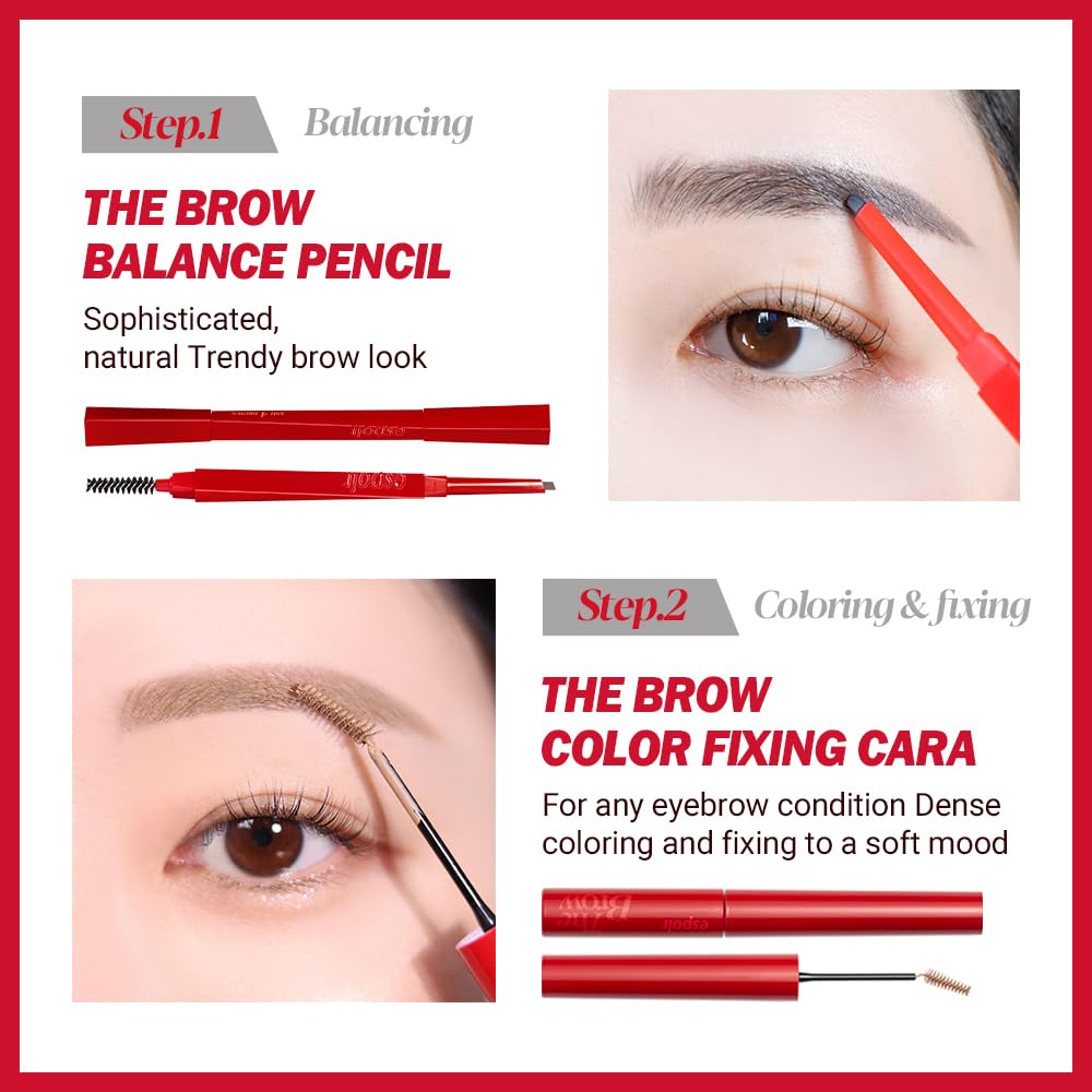 Espoir Brow Balance Pencil #6 light taupe durable cap for travel-friendly use