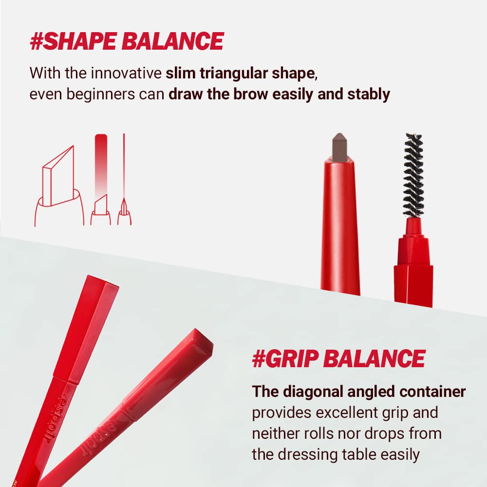 Espoir Brow Balance Pencil #6 light taupe grayish tone for sophisticated brows