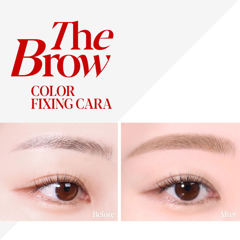 Espoir Brow Color Fixing Cara taupe swatch provides neutral brow balance