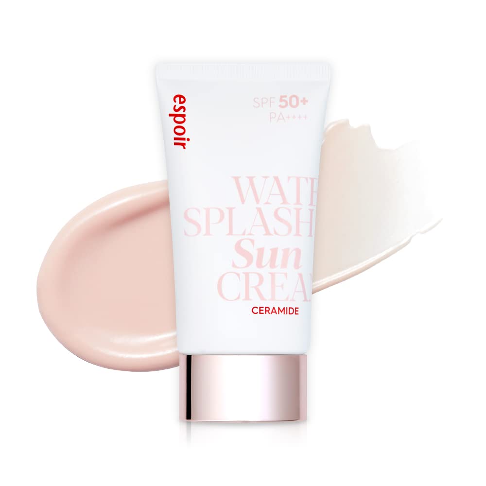 Espoir Water Splash Sun Cream bottle shows dewy hydration for daily protection.