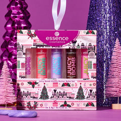 essence Juicy Butter Balm Oh So Cute swatch on lips with soft lilac hue