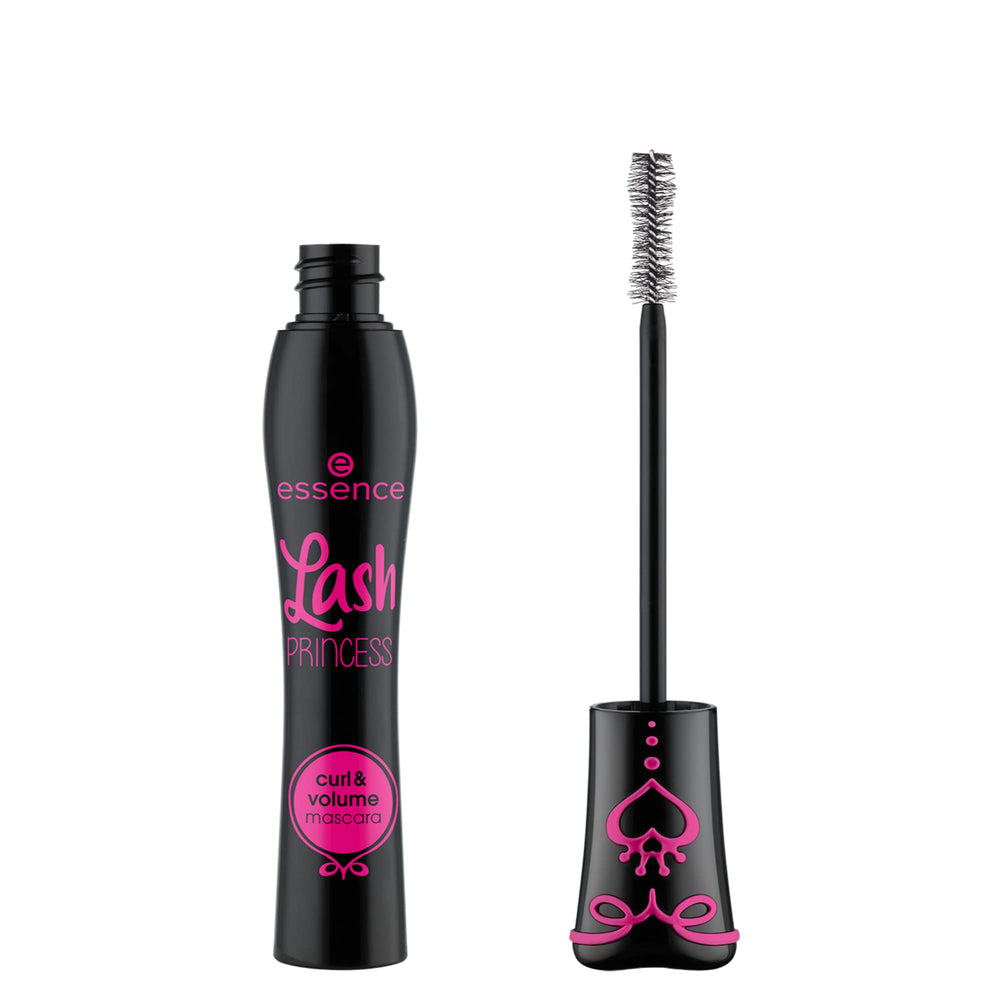 essence Lash Princess Curl & Volume Mascara brush angle demonstrates dramatic volume