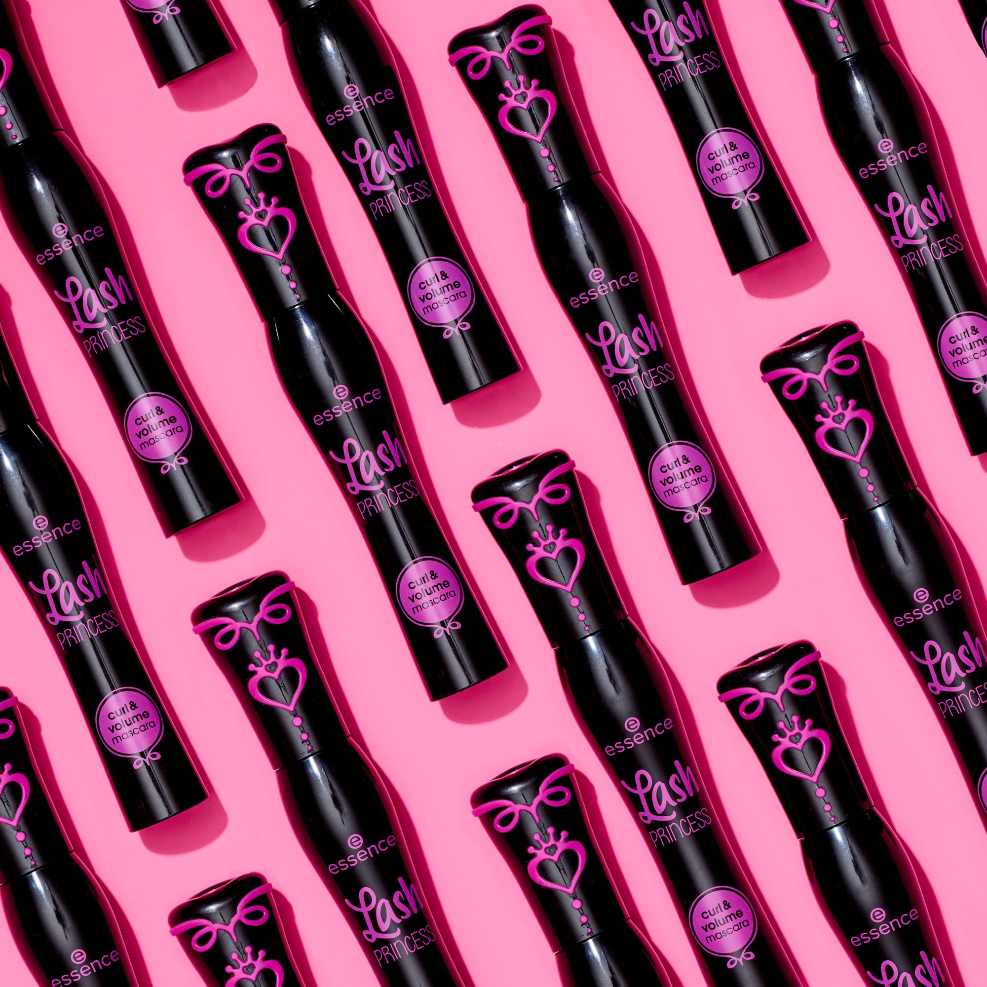 essence Lash Princess Curl & Volume Mascara packaging in eco-friendly three-pack