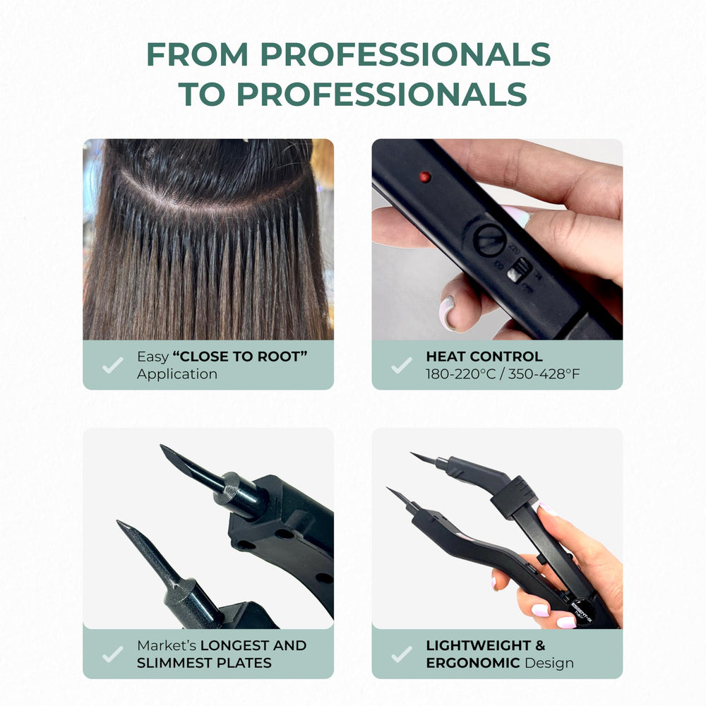ESSENT-IX adjustable temperature feature allows tailoring heat to different hair types.