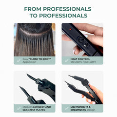 ESSENT-IX adjustable temperature feature allows tailoring heat to different hair types.