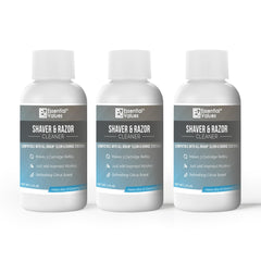 Essential Values electric shaver cleaner bottle keeps Braun CCR refills ready for use