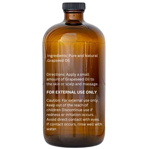 Essentially KateS grapeseed oil closeup of golden liquid for skin and hair care.