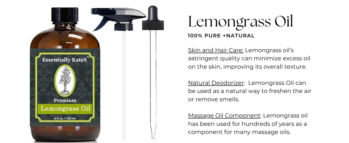 Essentially KateS lemongrass oil for hair care and scalp refreshment.