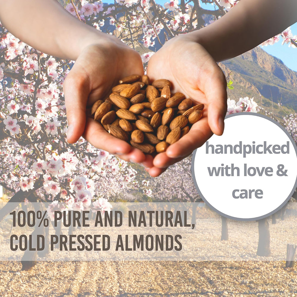 Essentially KateS almond oil applied to hair for shine and manageability
