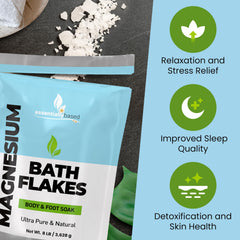 EssentiallyBased magnesium chloride flakes for bath soaks and foot care