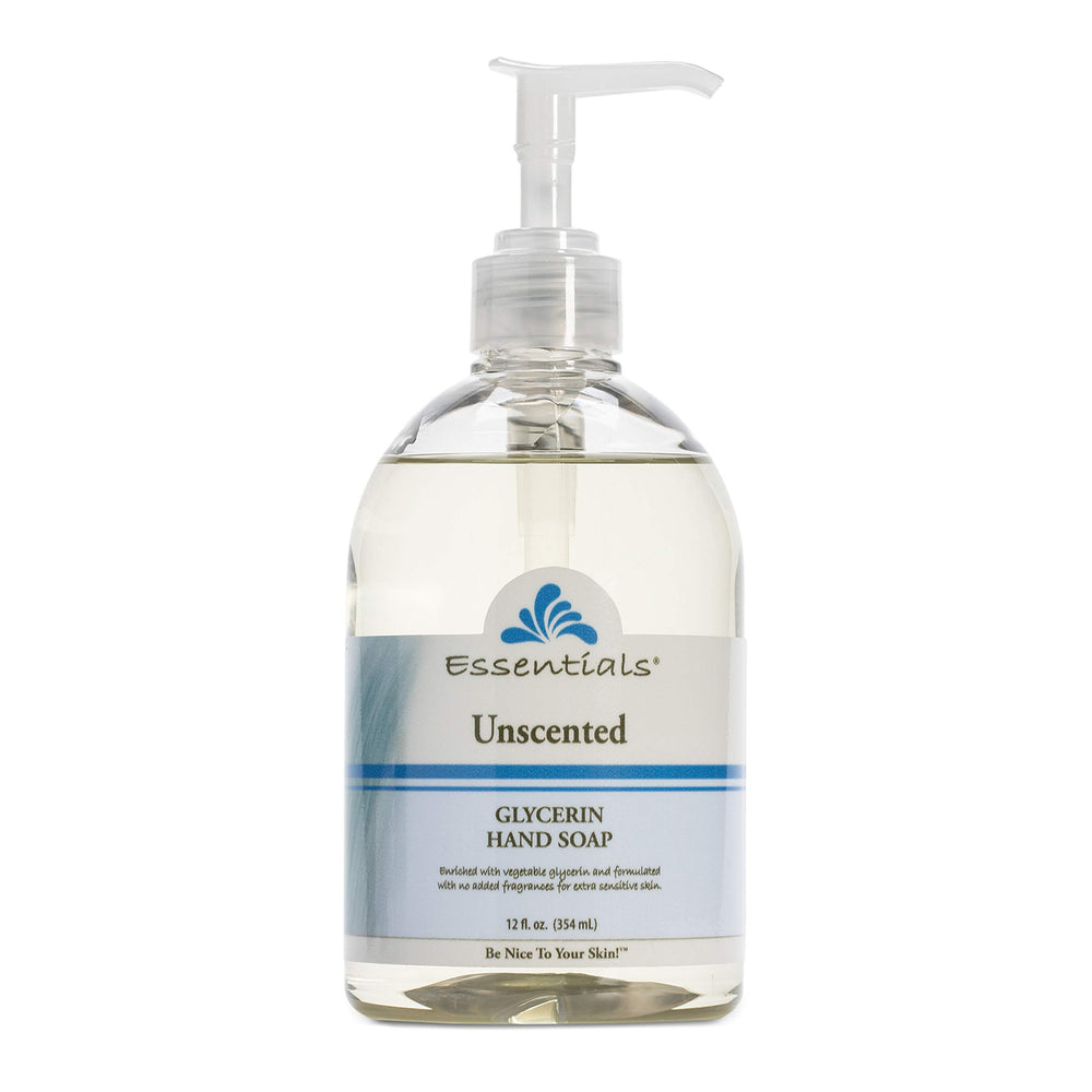 Essentials glycerin hand soap unscented 12oz 3-pack pack shot underscores convenient multi-pack