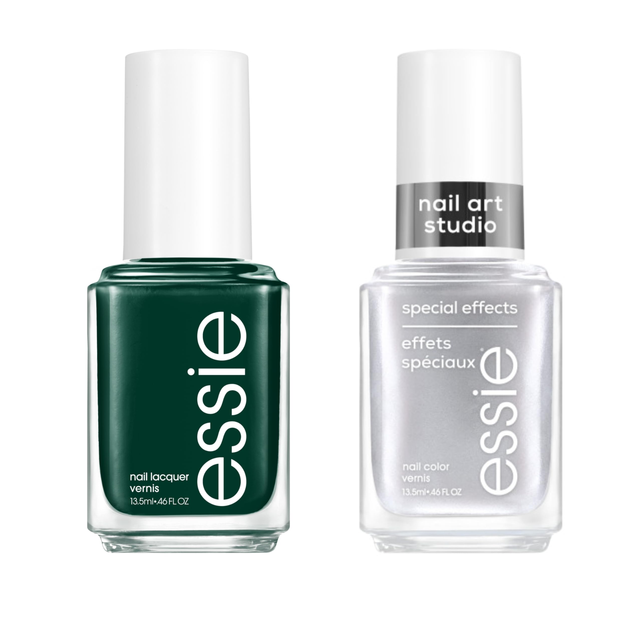 essie forest green nail polish bottle with deep holiday color