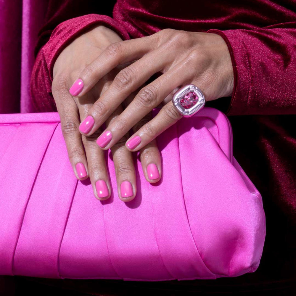 Essie Gel Couture two-coat application indicating longwear potential.