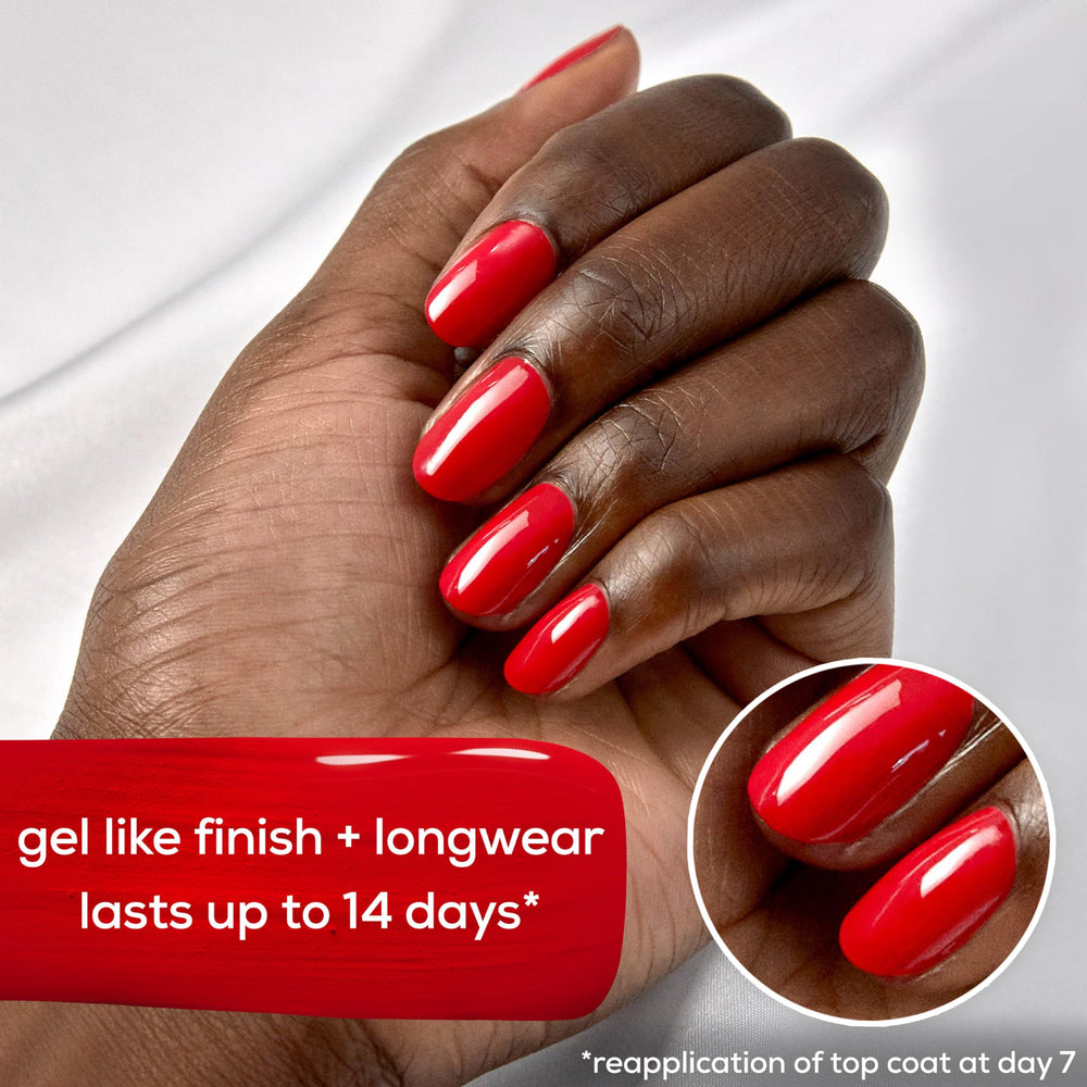 Essie Gel Couture top coat applied for gel-like shine and protection.