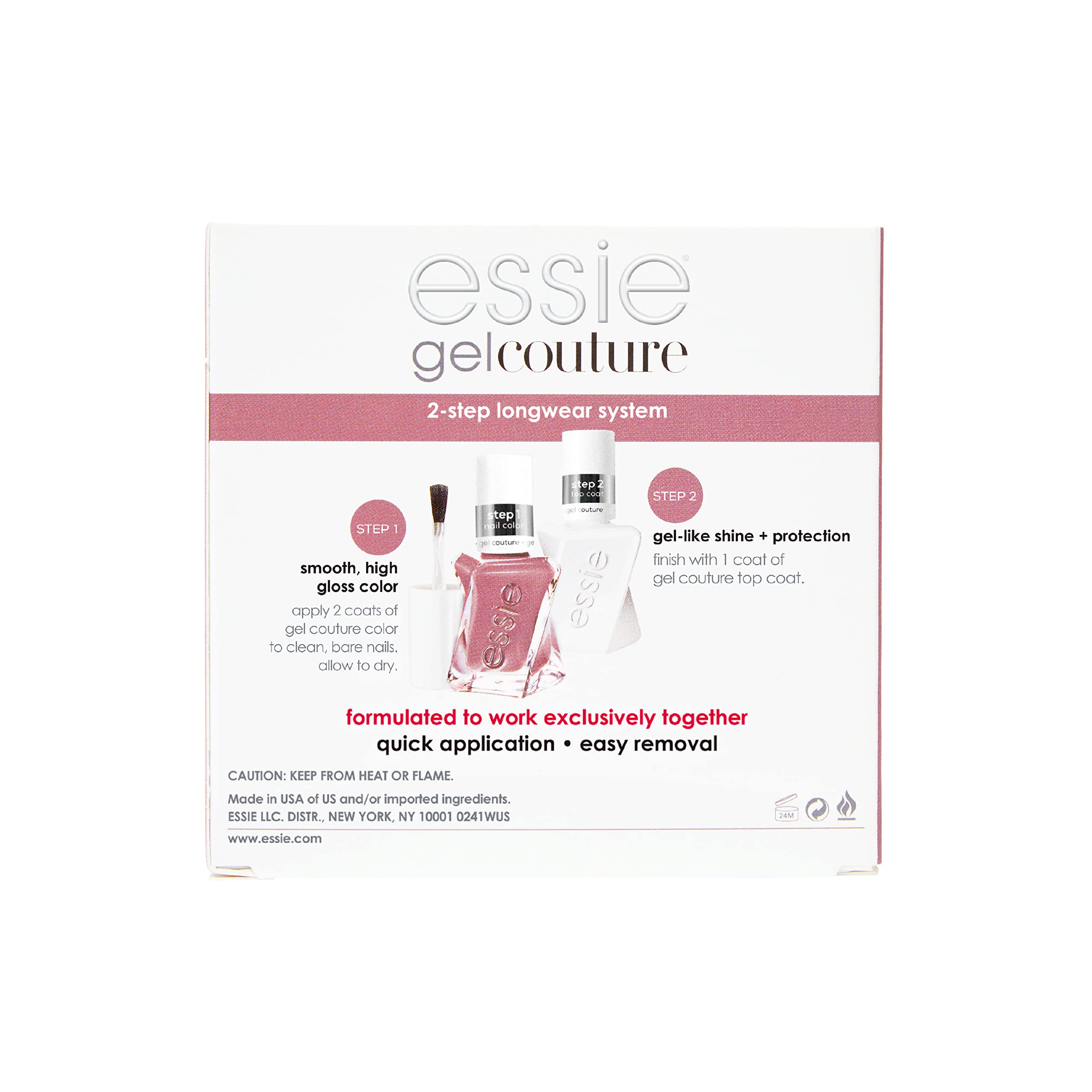 essie Gel Couture wear potential up to 14 days during daily activities.