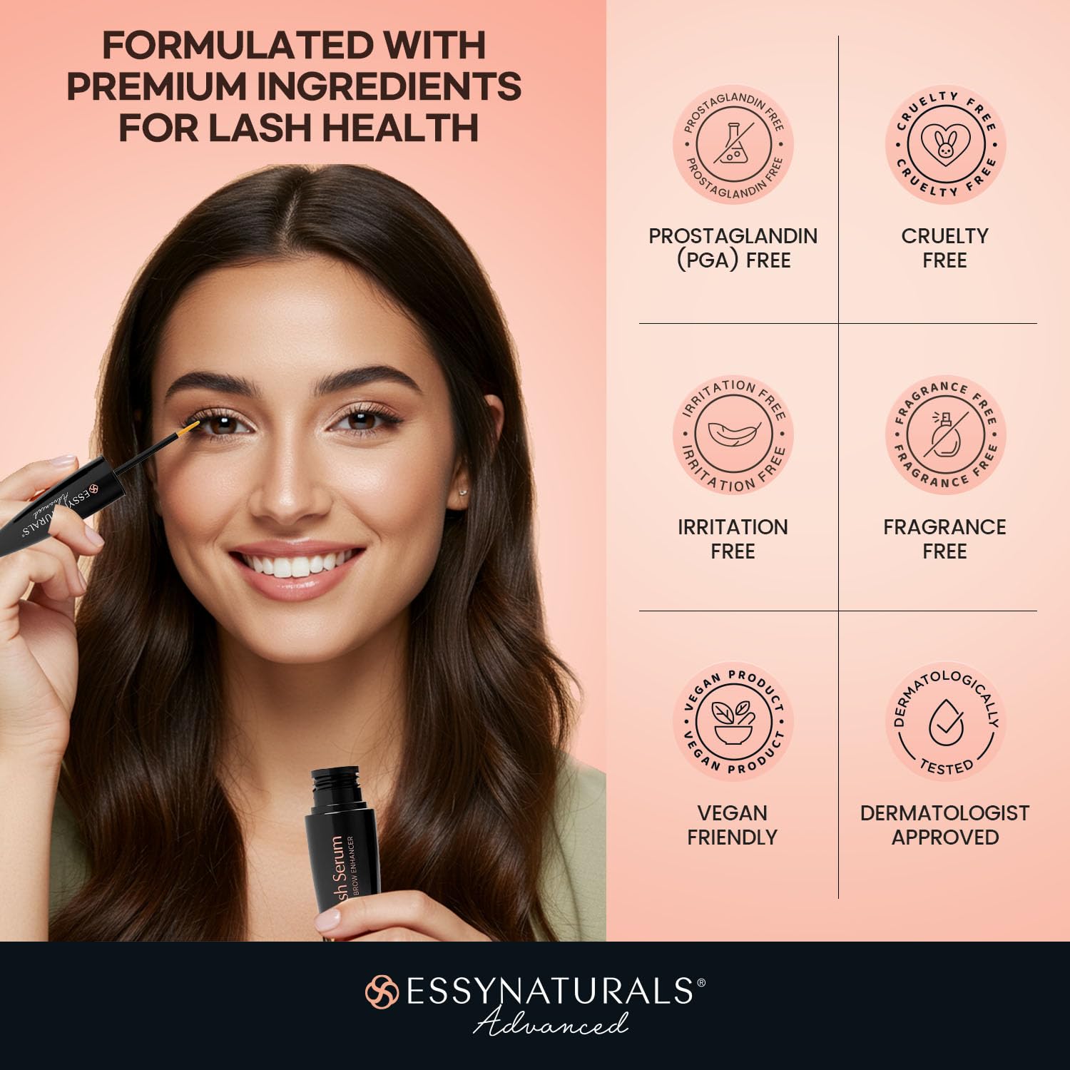 EssyNaturals Advanced application steps illustrate nightly routine for best results.