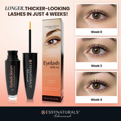 EssyNaturals Advanced applicator tip applying serum at lash roots with precision.