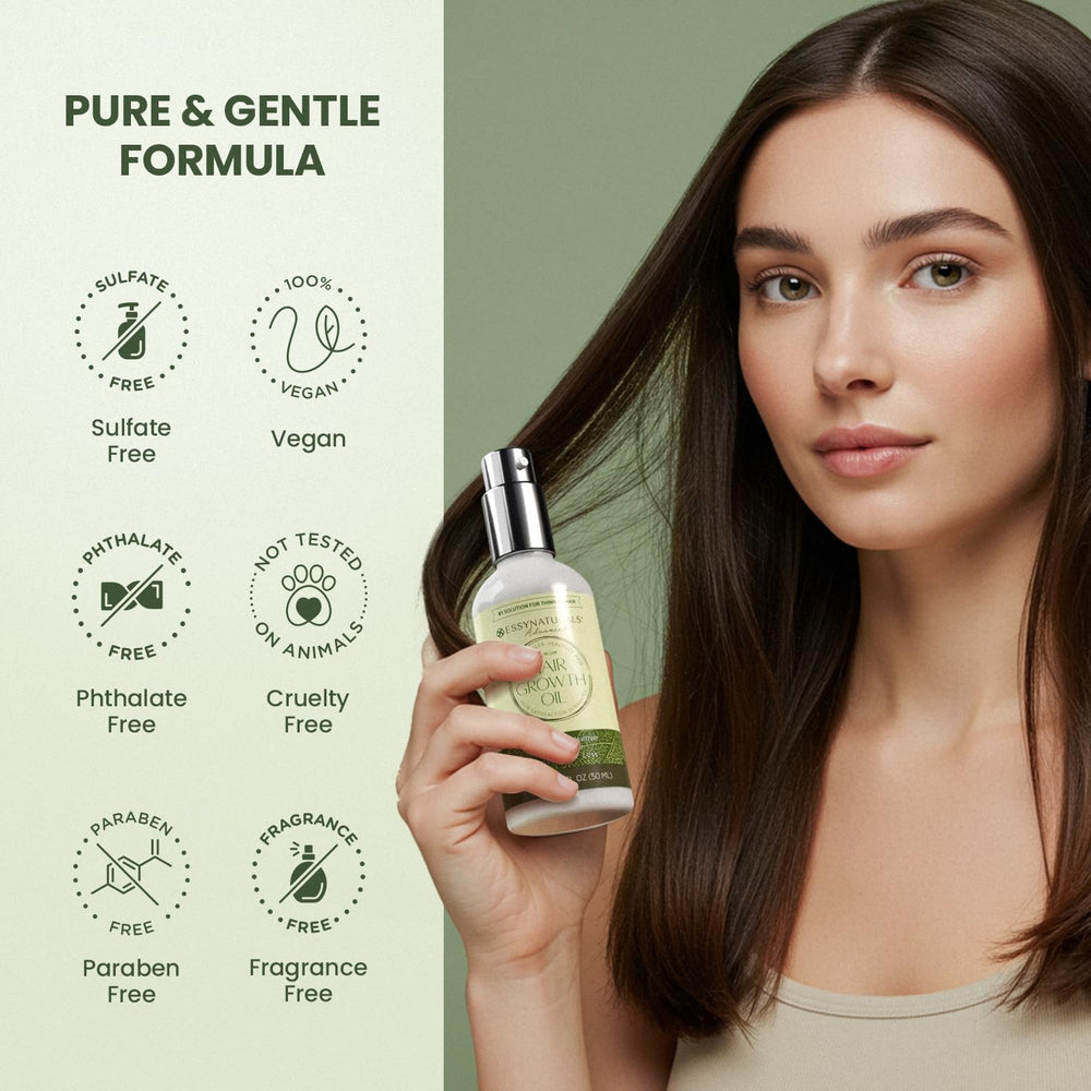 Side view of the premium EssyNaturals bottle for daily-use routine