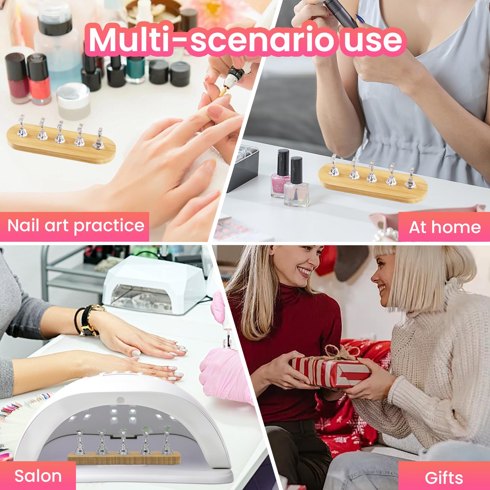 ESUOHYM durable wood and acrylic materials ensure safe, long-lasting nail practice sessions