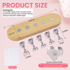 ESUOHYM heart-shaped acrylic holder centers complex nail design for professional-looking photos