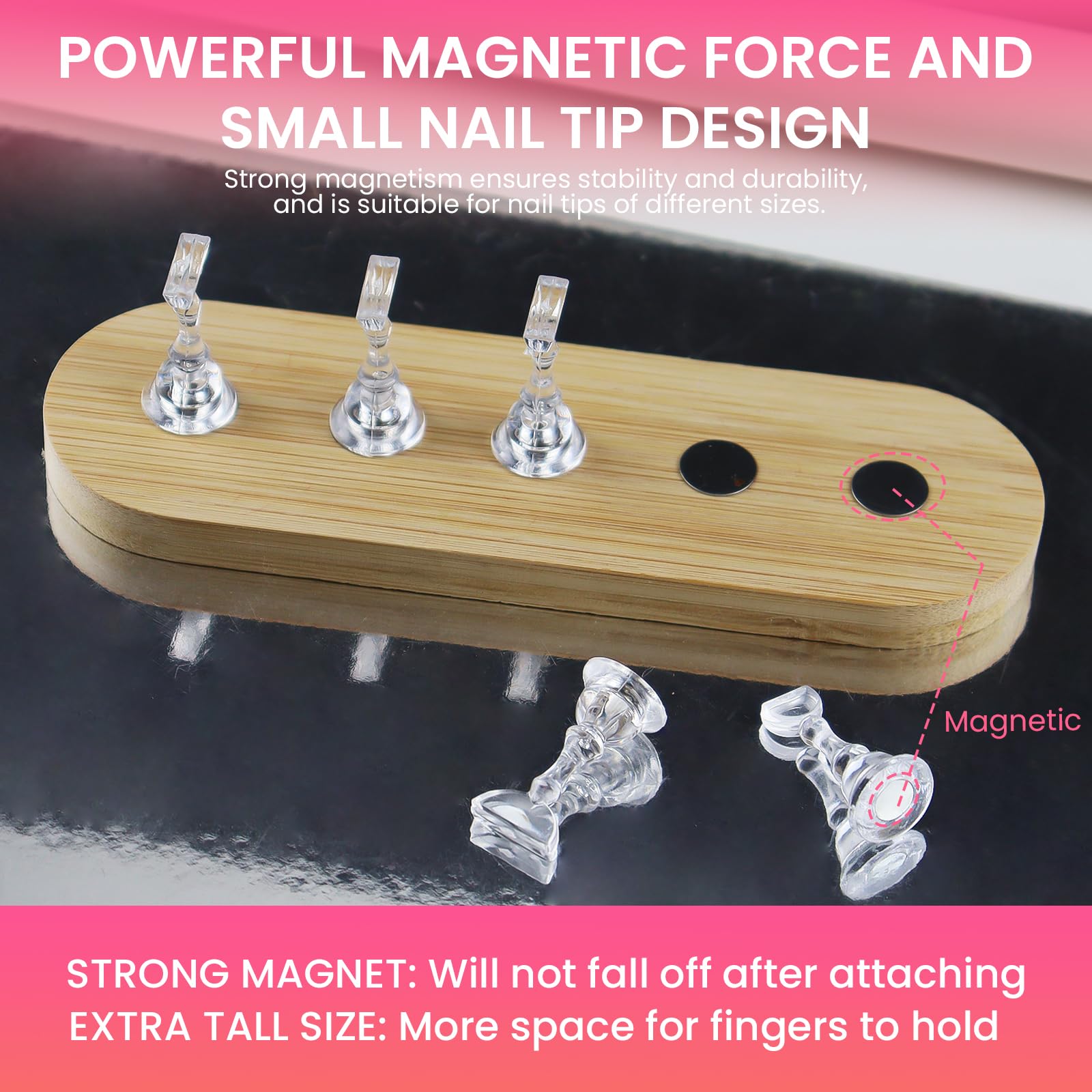 ESUOHYM two nail tip holders set accommodates small nails for accurate practice