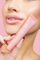ESW Beauty lip application closeup highlights silky texture for smooth, pliable lips.