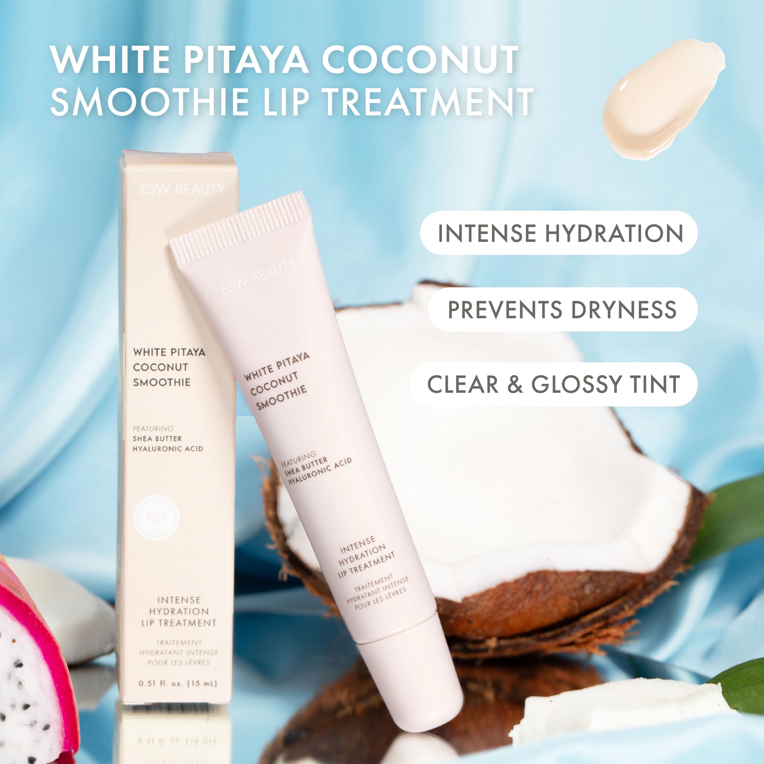 ESW Beauty manteca de karité ofrece hidratación suave para labios secos.