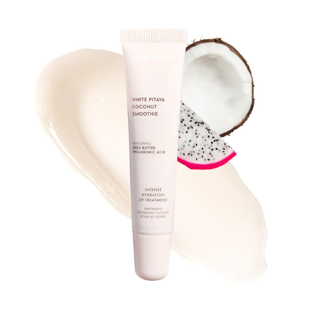 ESW Beauty tratamiento labial pitaya blanca y coco, envase visible para hidratación profunda.