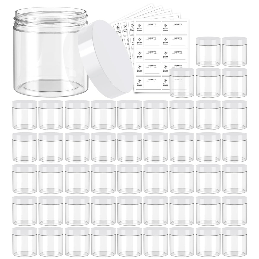 Eternal Moment 4oz clear jar with white lid shows through for easy labeling and storage.