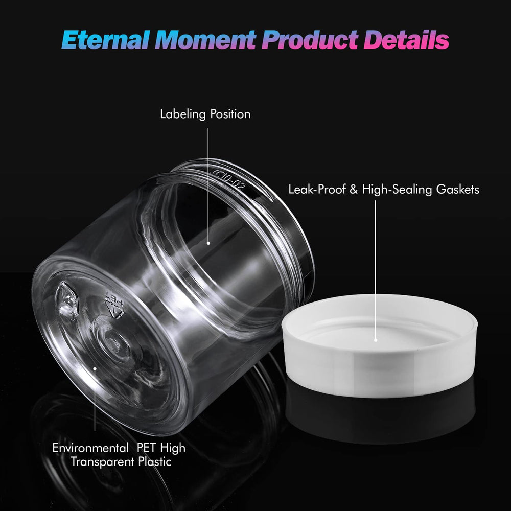 Eternal Moment wide-mouth cosmetic jar promotes easy filling and scooping for creams.