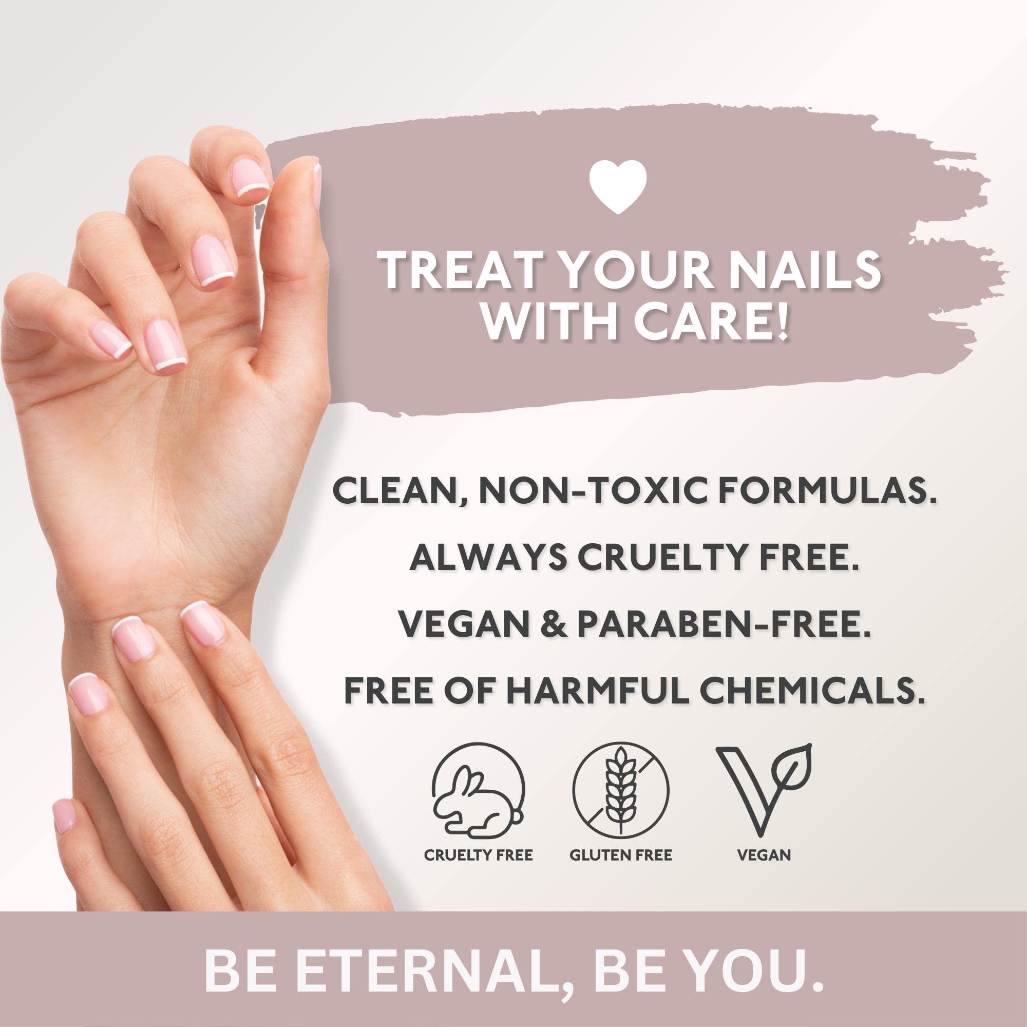 Hand manicure using Eternal Pastel shades for quick, chic home pedicure and manicure.