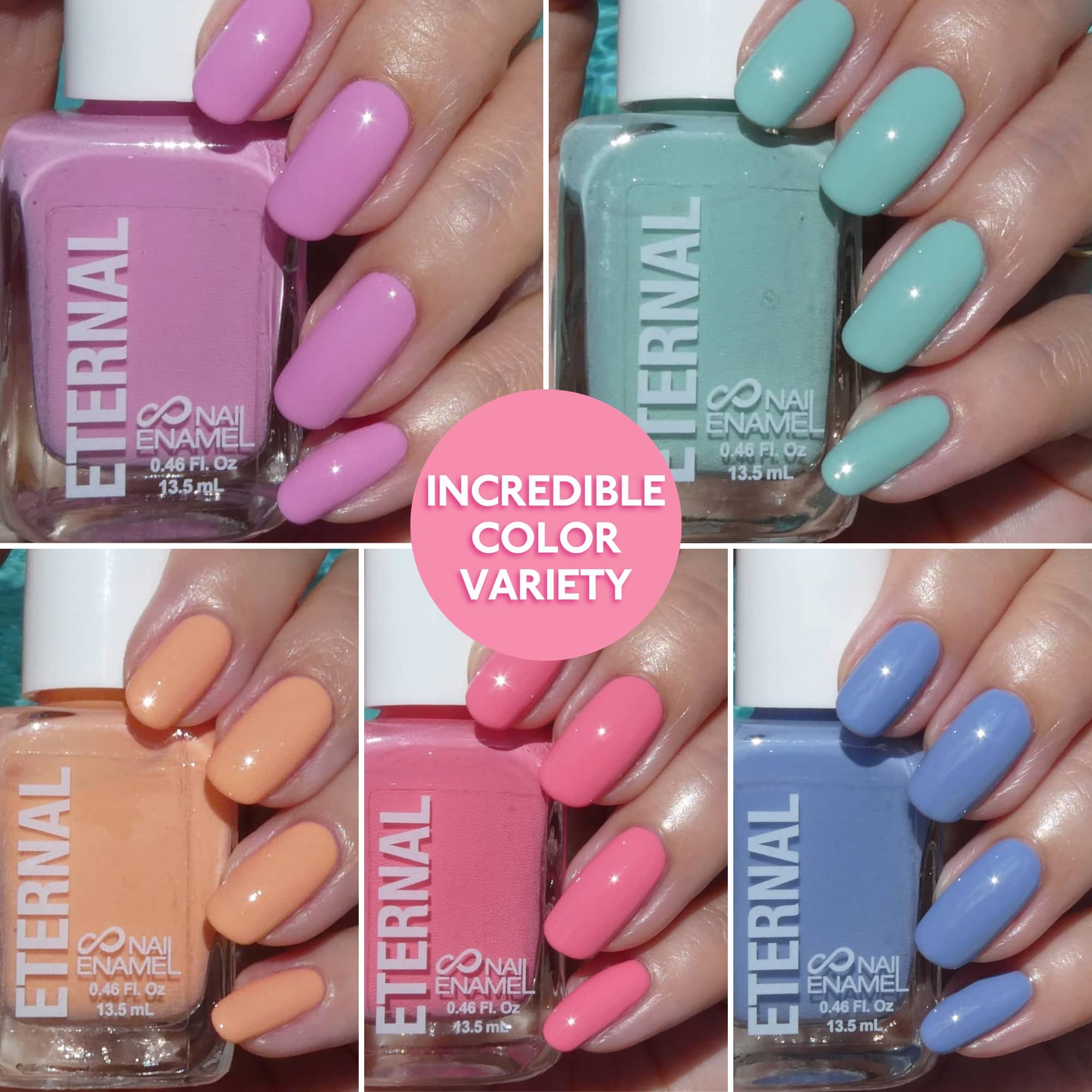 Eternal Pastel Nail Polish Set orange bottle delivers vibrant summer pop in two coats